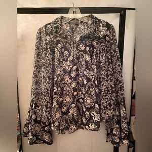 NWOT Dress Forum Floral Sheer Blouse, Size L